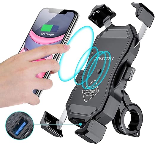 Waterproof Motorcycle Wireless 15W Qi/USB Quick Charger 3.0 Phone Holder - Image 4