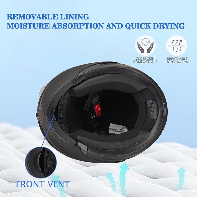 Bluetooth Motorcycle Helmet,Modular Motorcycle Helmet with Bluetooth - Image 2