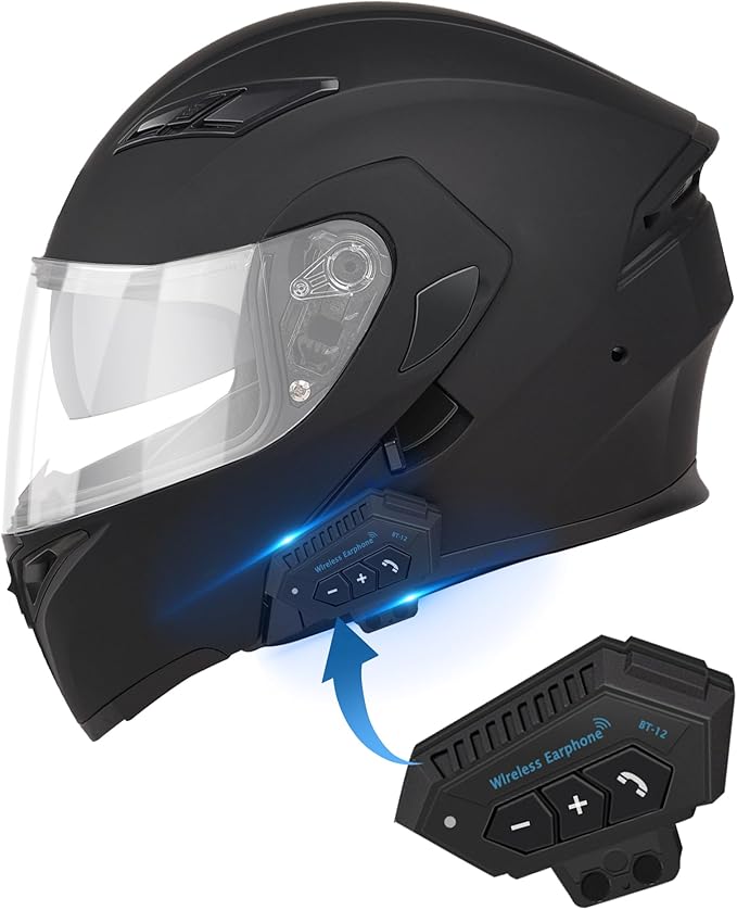 Bluetooth Motorcycle Helmet,Modular Motorcycle Helmet with Bluetooth - Image 3