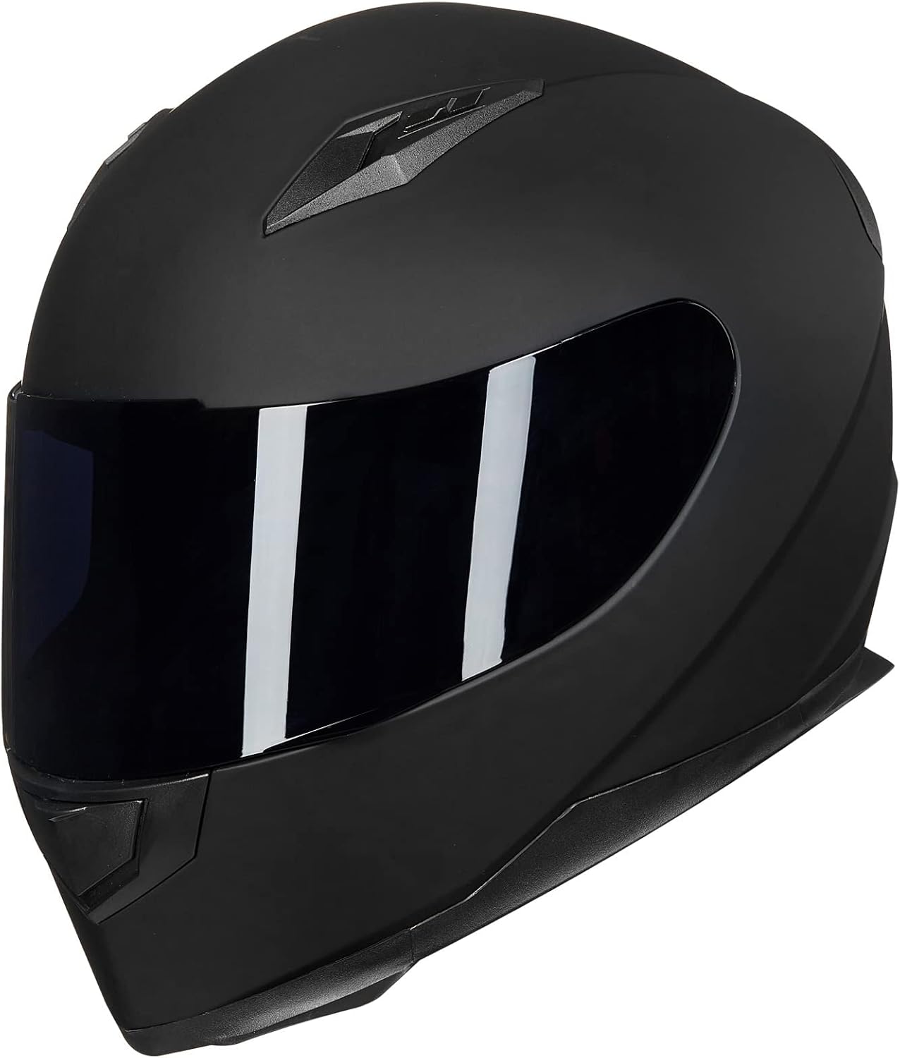 Full Face Motorcycle Street Bike Helmet with Removable Winter Neck Scarf & 2 Visors, DOT Certified (L, Matte Black)
