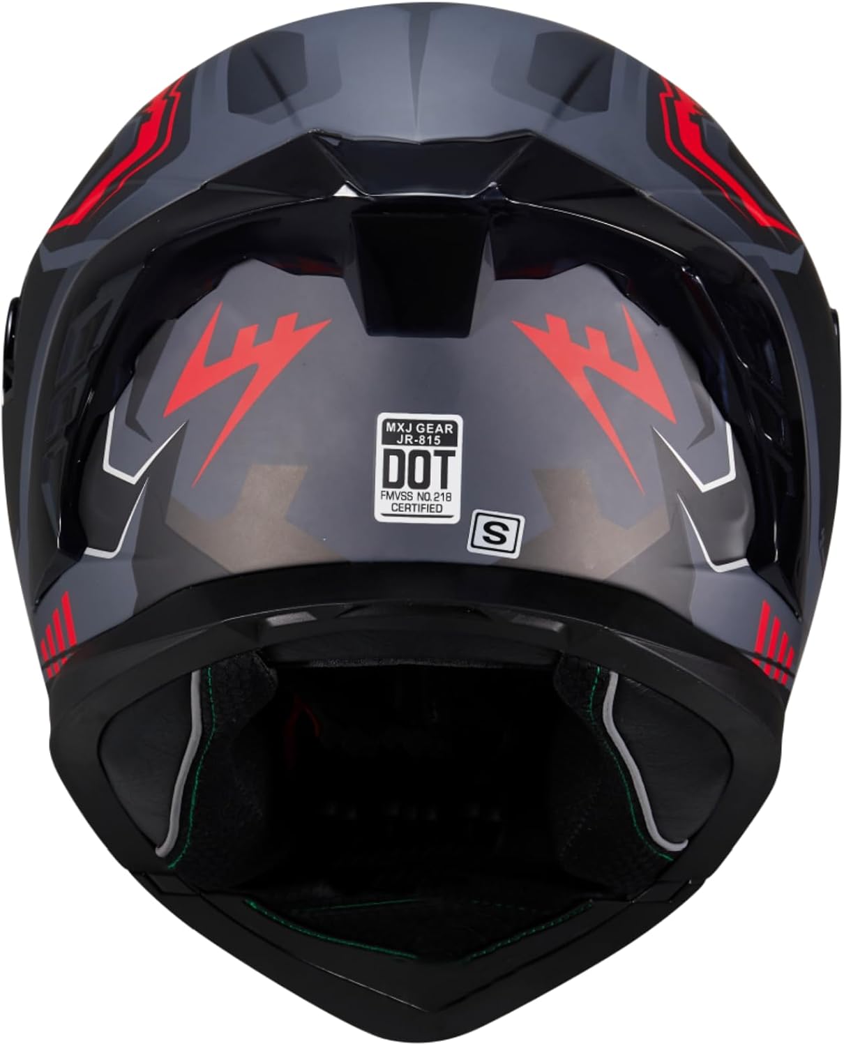 Motorcycle Dual Visor Flip-Up Modular Full Face Helmet JR-815, DOT Approved for Adults (L, Matte Red Evolve)