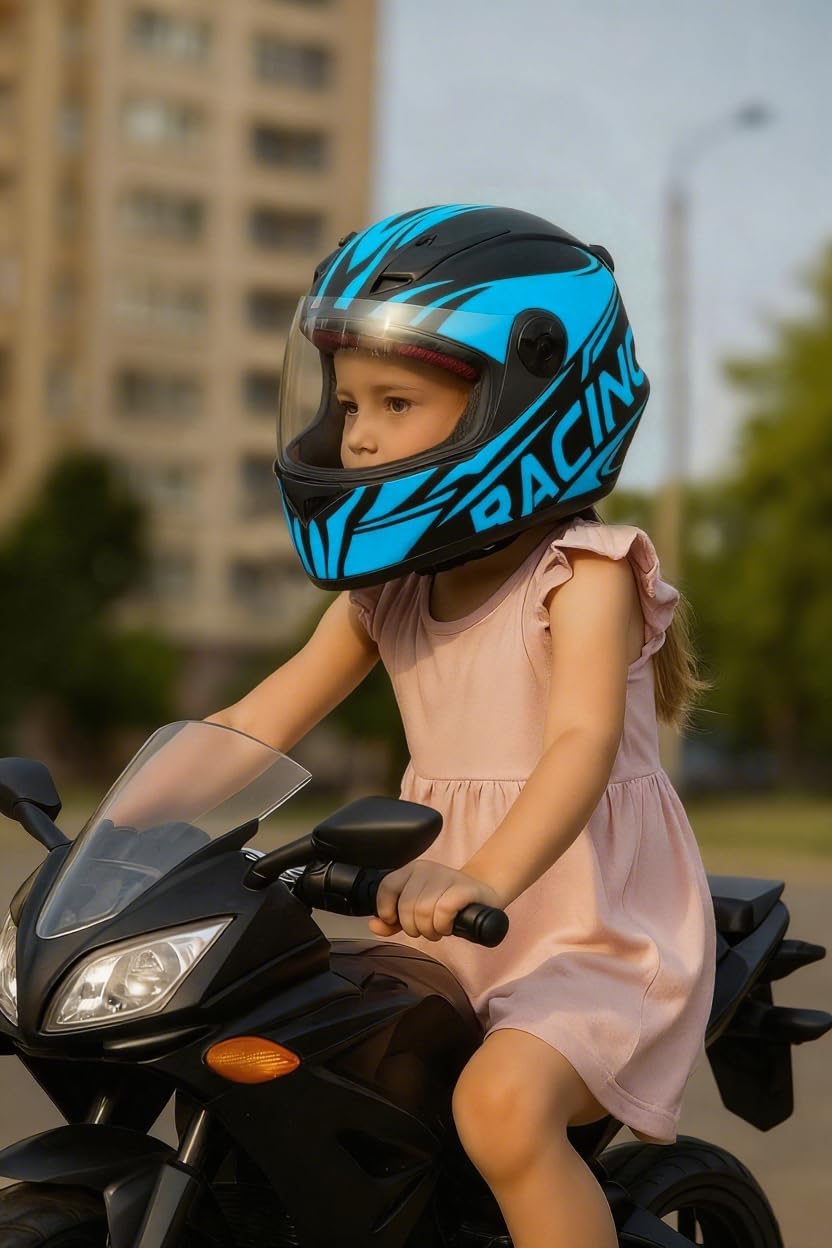 Fashion Kids Motorcycle Helmets Teen Motor-Bike Scooter Biker BMX Four Wheelers Full Face Helmets Boys Girls DOT Approved