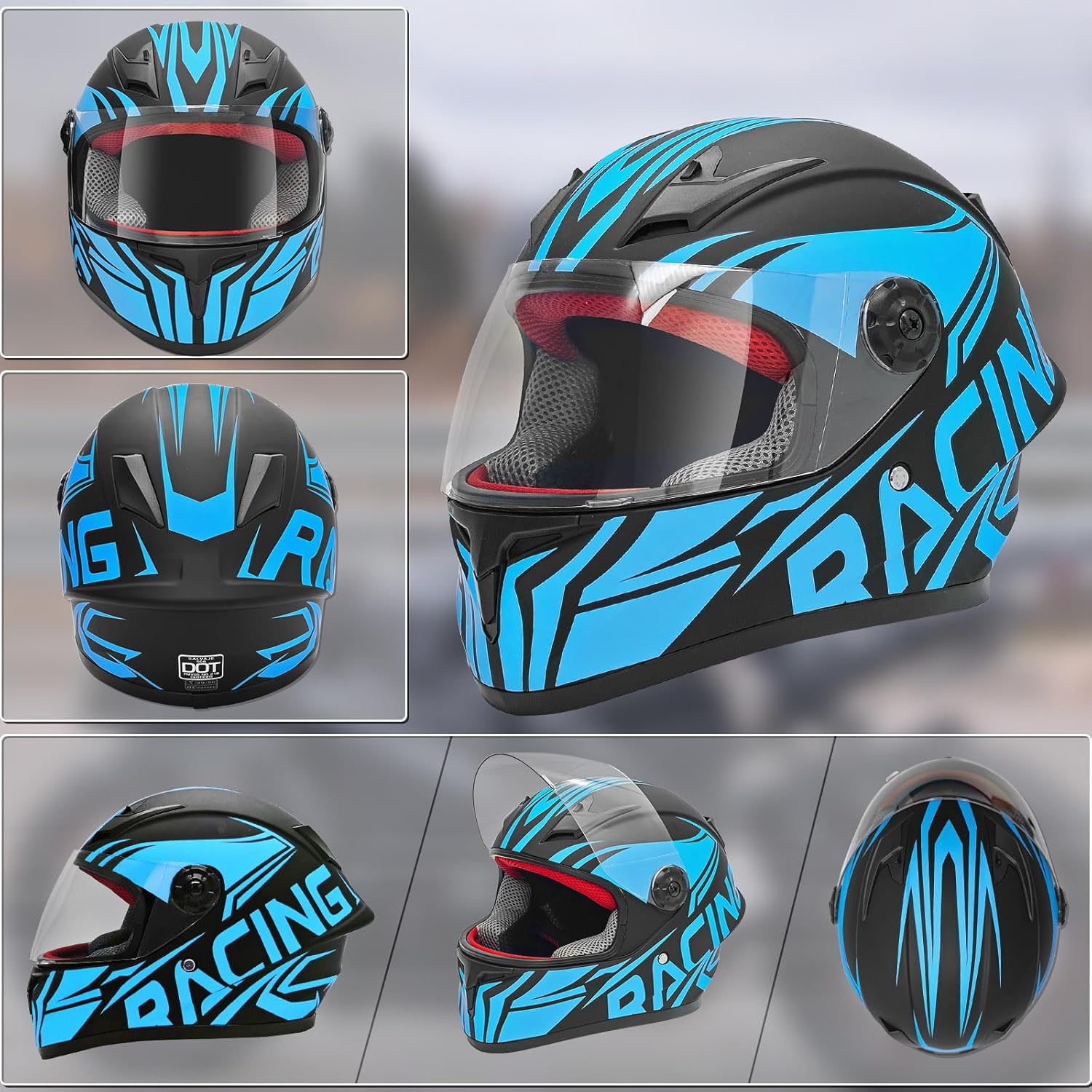 Fashion Kids Motorcycle Helmets Teen Motor-Bike Scooter Biker BMX Four Wheelers Full Face Helmets Boys Girls DOT Approved - Image 3