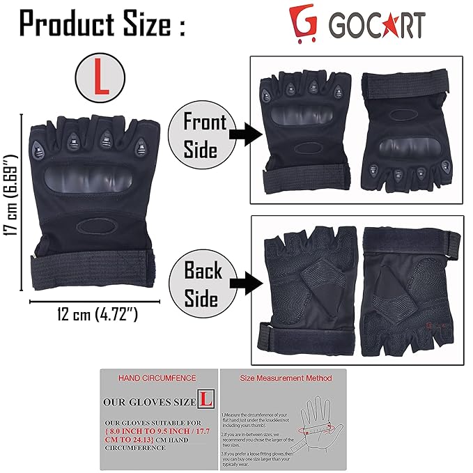 Tactical Gloves for Men, Hard Shell Knuckle Protection Motorcycle Gloves