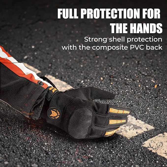 Polyester Wind Rider Full Finger Motorcycle Riding Gloves with Touchscreen Fingertips and Knuckle Protection - Image 2