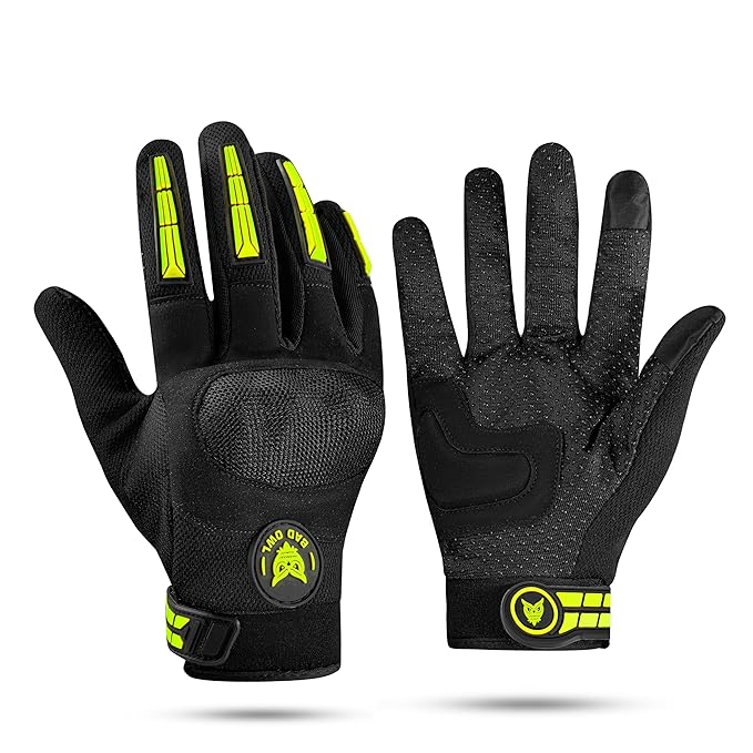 Polyester Wind Rider Full Finger Motorcycle Riding Gloves with Touchscreen Fingertips and Knuckle Protection - Image 4