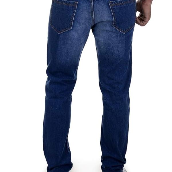 Men's Blue Relaxed Fit Jeans - Image 3