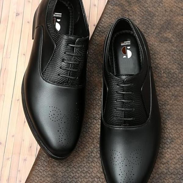 Mens Harmony Formal Shoes | Synthetic Office Wear Round Toe Durable Oxfords | Perfect for Wedding - Image 2