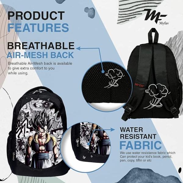 16 inch Anime Design Printed Backpack | Durable Polyester 30 Liter Anime Print Bag | Perfect for School, College, Office, Travel