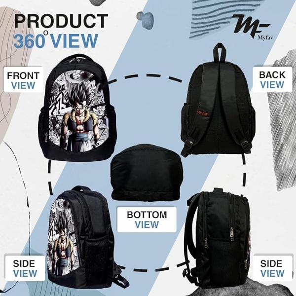 16 inch Anime Design Printed Backpack | Durable Polyester 30 Liter Anime Print Bag | Perfect for School, College, Office, Travel - Image 4
