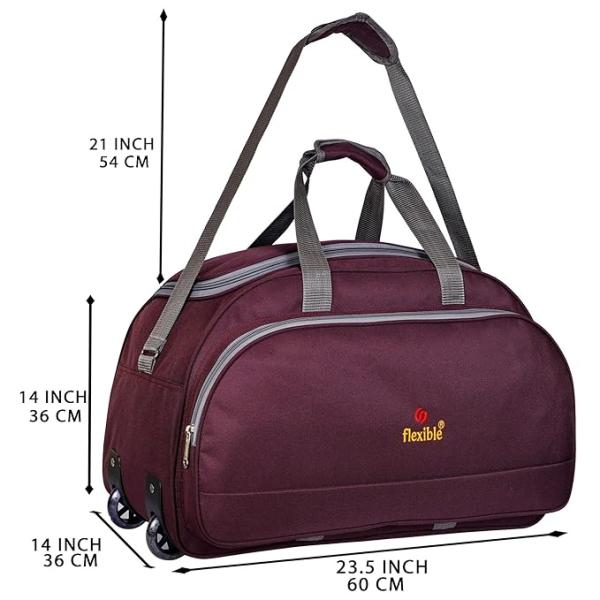 Duffel Bag Luggage with Wheels Waterproof | Purple, 60L - Image 2