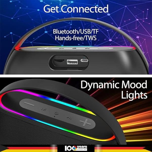 20W Boombox, Unbelievable Loud & Clear Music I Portable with easy to carry handle | A perfect carry around Sound Partner for outdoors - Image 4