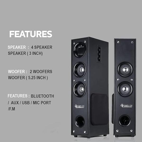 Double Tower Speakers/Bluetooth Speaker/Multimedia Speaker/Home Theater with FM Pen Drive Mobile Aux Support (64 cm Height) - Image 2