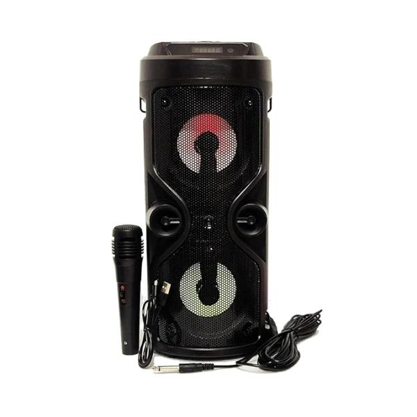 Portable Bluetooth Speaker with Karaoke Microphone LED Lights FM Radio USB/TF Card Playback, Rechargeable Battery Wireless Speaker for Kids, Adults, Home & Travel Use - Image 2