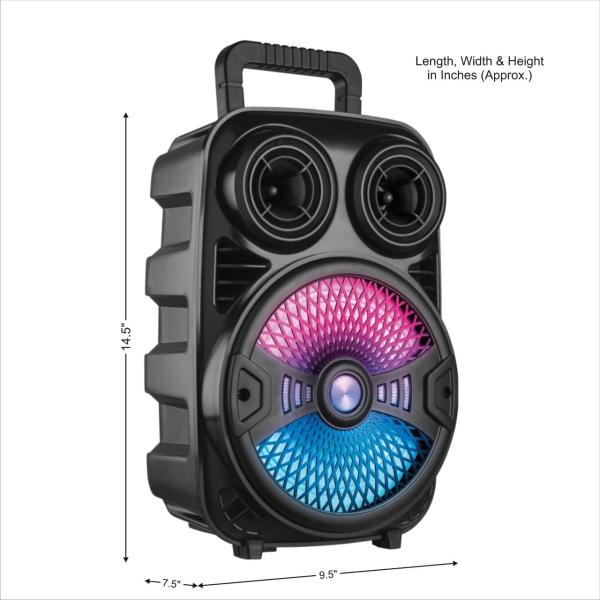 CARWAAN 30W Portable Wireless Bluetooth Karoke Party Speaker with Remote/Aux/FM/Pa System/Rechargeable Battery/Wireless Mic (Black Shining Speaker) - Image 4