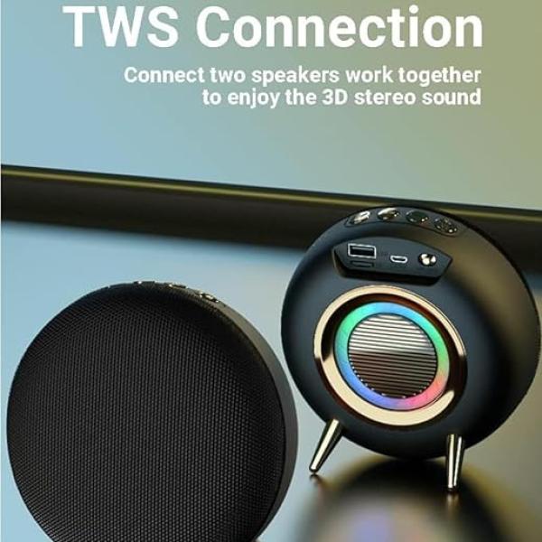 Premium Bluetooth Speaker with 360 Surround Sound, Beat Synced RGB Lights - Image 4