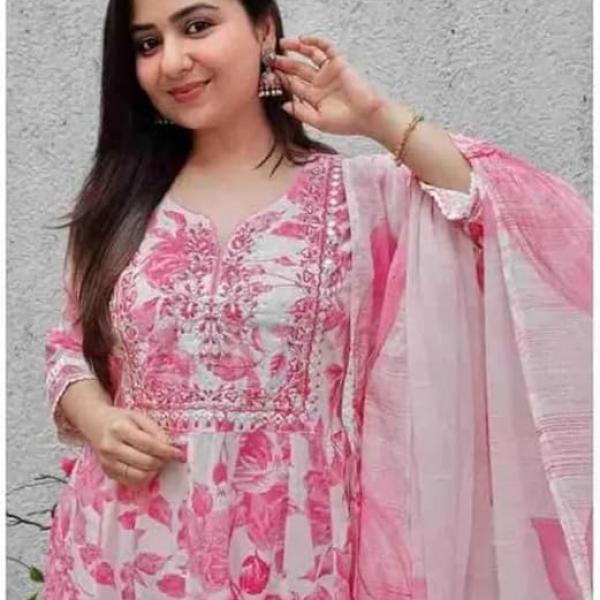 Women's Rayon Embroidered Kurti with Pant and Dupatta Set - Image 2