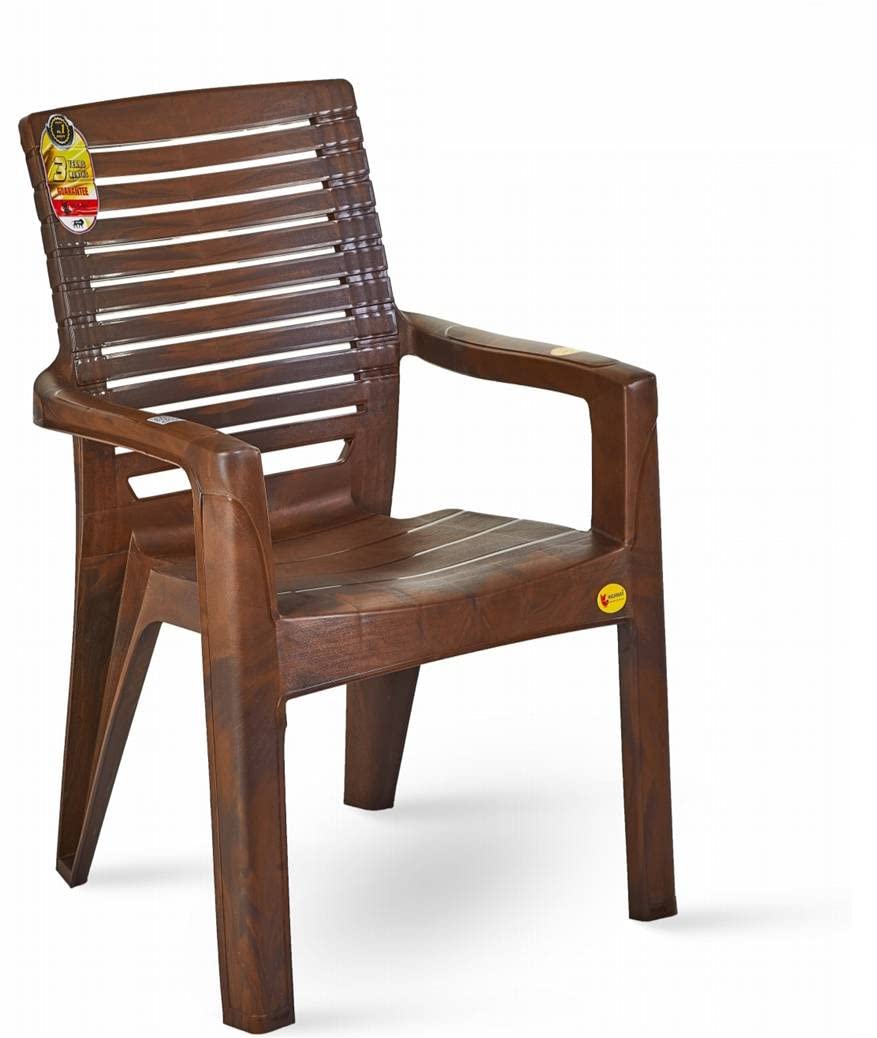 Plastic Chair Luxury High Back Chair With Comfortable Back Posture Matt & Glos Pattern Set Of 1 Dining Bedroom, Kitchen, Living Room 150Kg Capacity Strong & Sturdy - Blue - Image 2