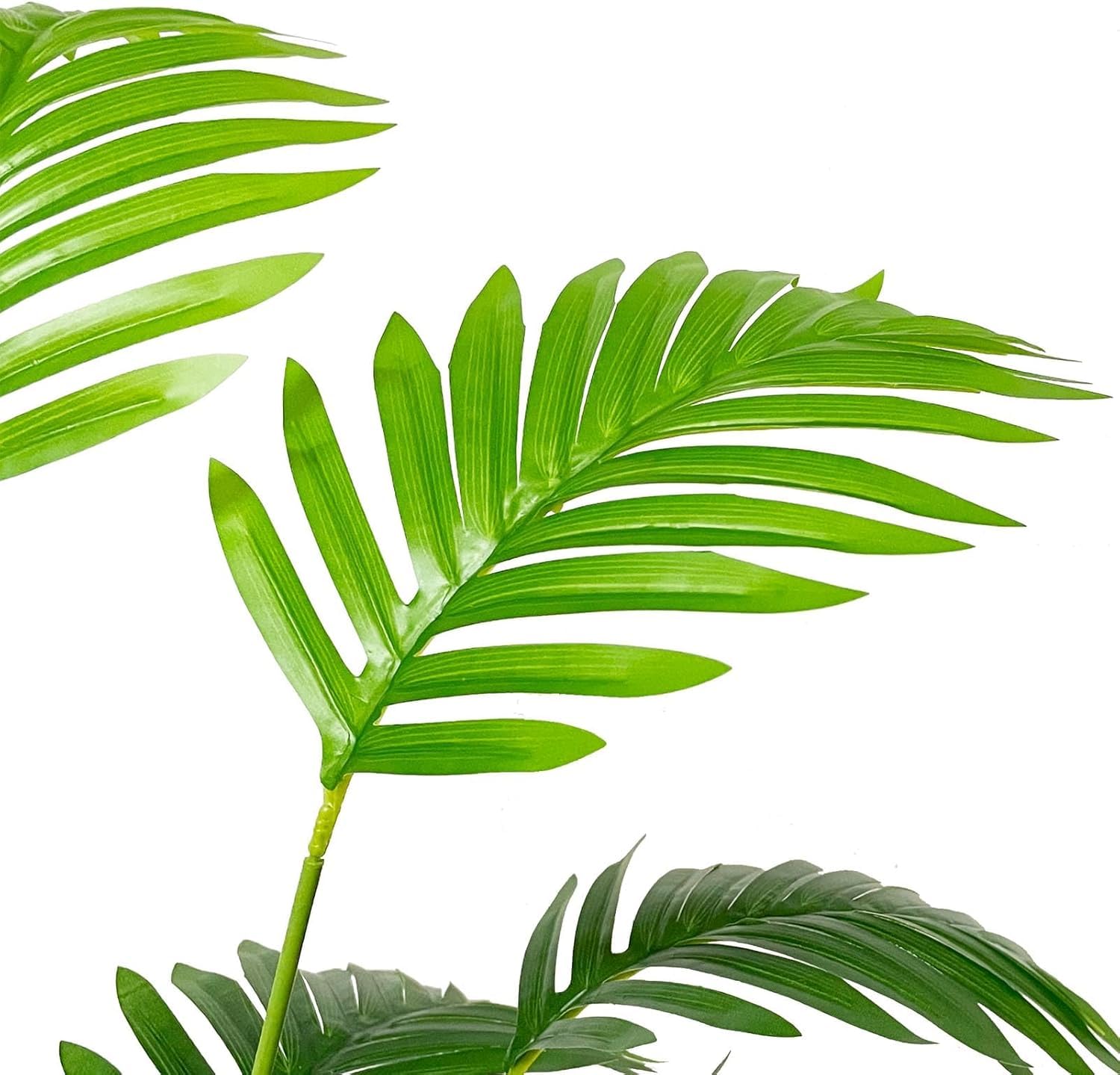 Dekorly Plastic Artificial Palm Plants Leaves Faux Turtle Leaf Fake Monstera Tropical Large Palm Tree Leaves Outdoor Leaf Decorations | 26Inch Plants with Blackpot (Areca Plant) - Image 5