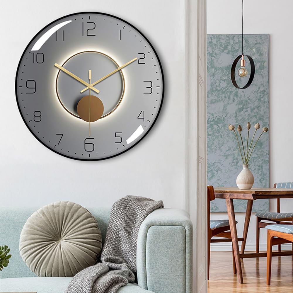 Wall Clock 12" Silent Quartz Decorative Wall Clock Non-Ticking Classic Digital Clock Battery Operated Round Easy to Read Handheld Complete Home/Kitchen/Bedroom(407)' - Image 2