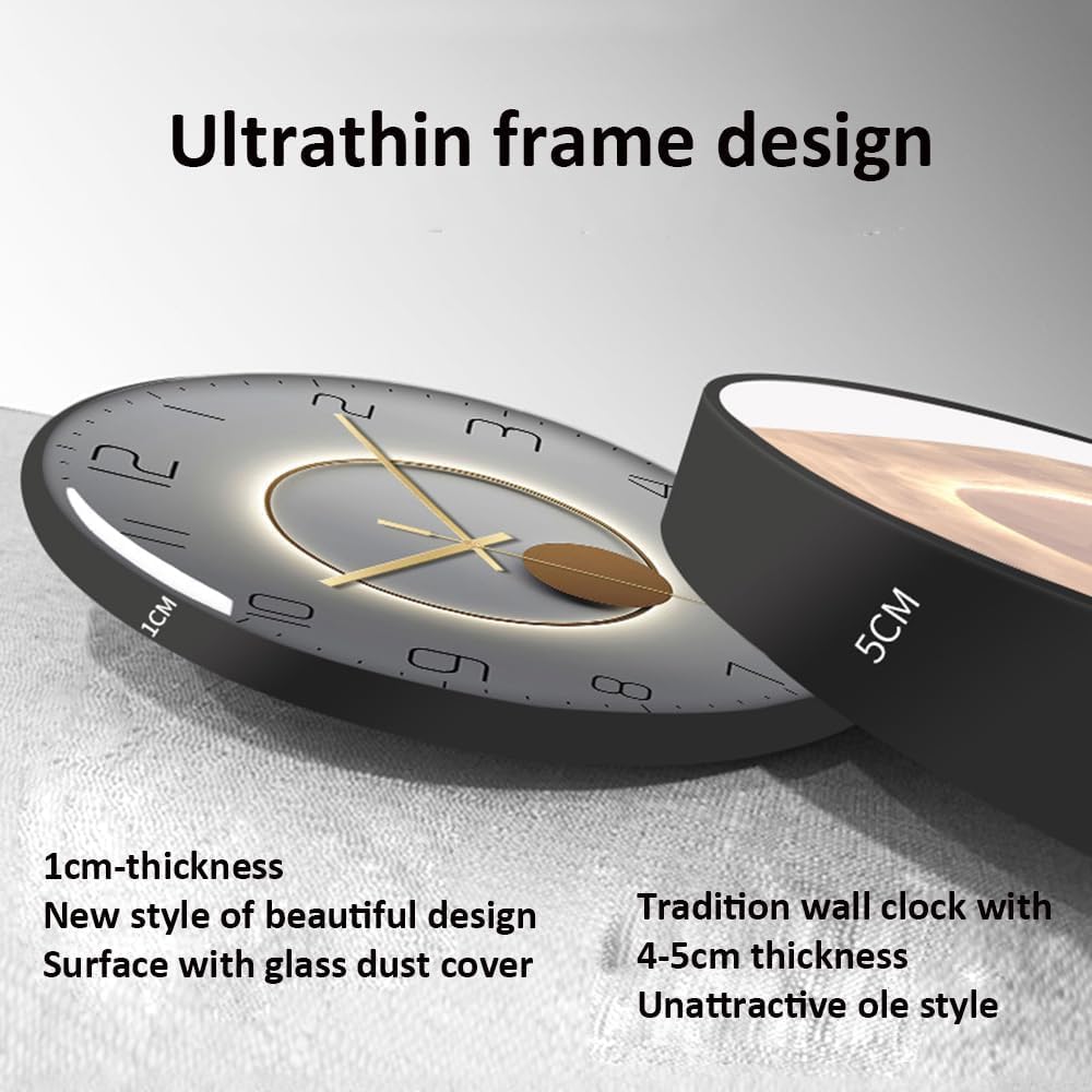 Wall Clock 12" Silent Quartz Decorative Wall Clock Non-Ticking Classic Digital Clock Battery Operated Round Easy to Read Handheld Complete Home/Kitchen/Bedroom(407)' - Image 4